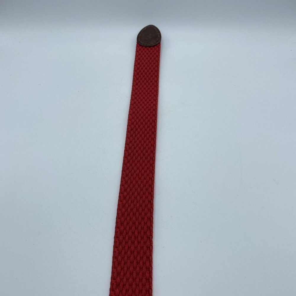 Red Woven Stretch Belt w/ Leather Tabs Men's Size 42 Made in USA - Picture 11 of 11